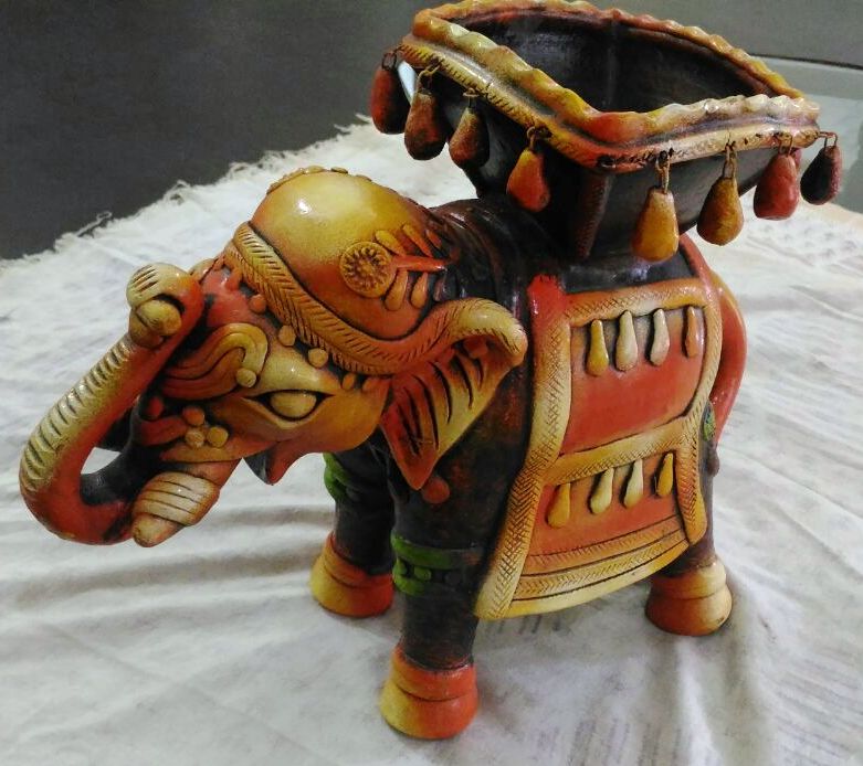 handcrafted terracotta elephant figurine. Rs. 800