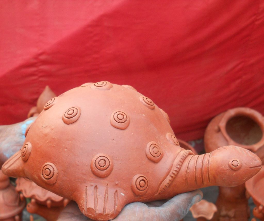 handcrafted terracotta turtle figurine. Rs. 500