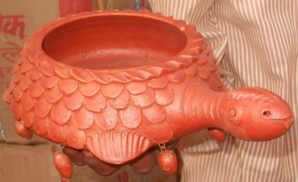 handcrafted terracotta turtle planter. Rs. 500